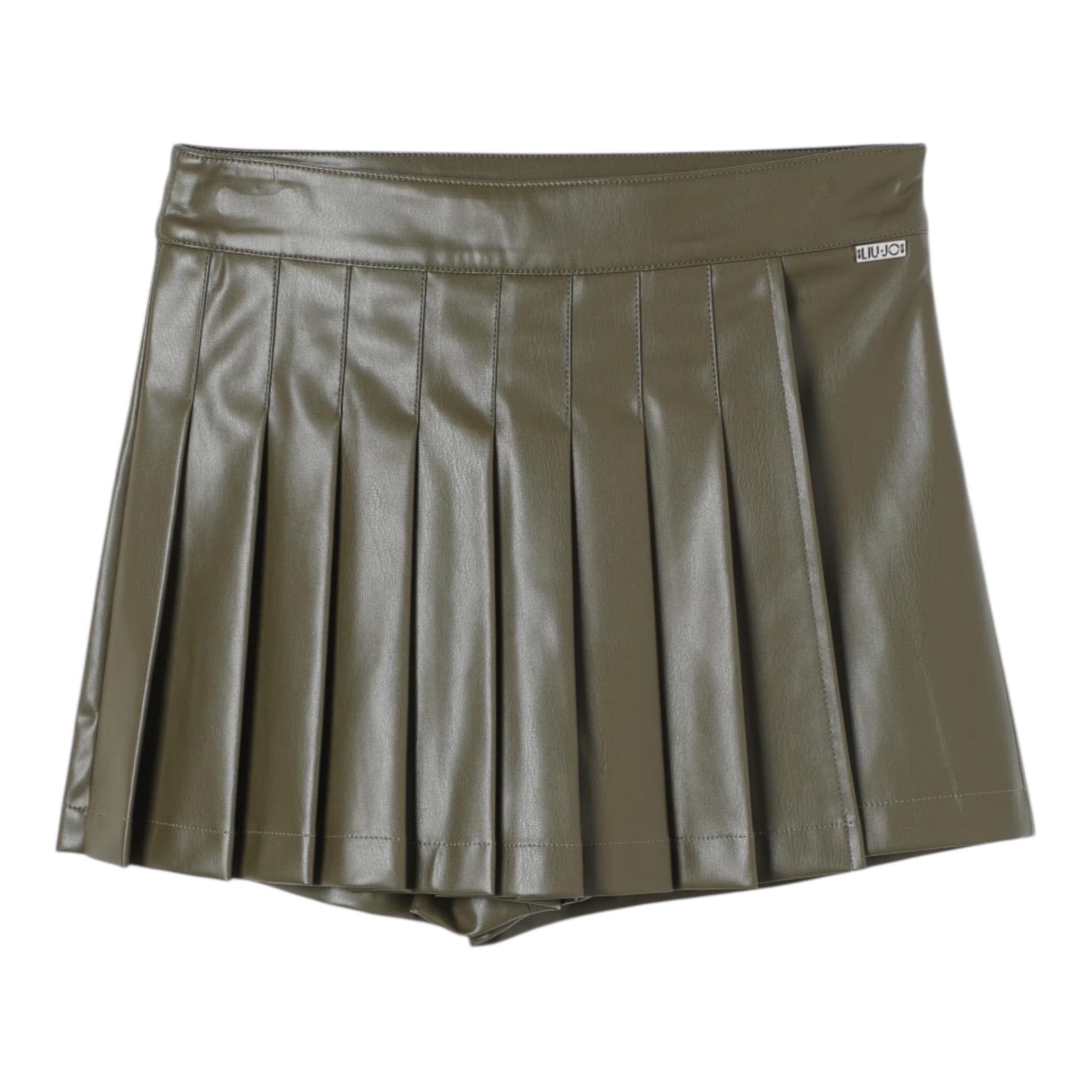 LIU JO short in ecopelle tinta unita Verde per Bambina GF4057E0392 VERDE LIU JO 