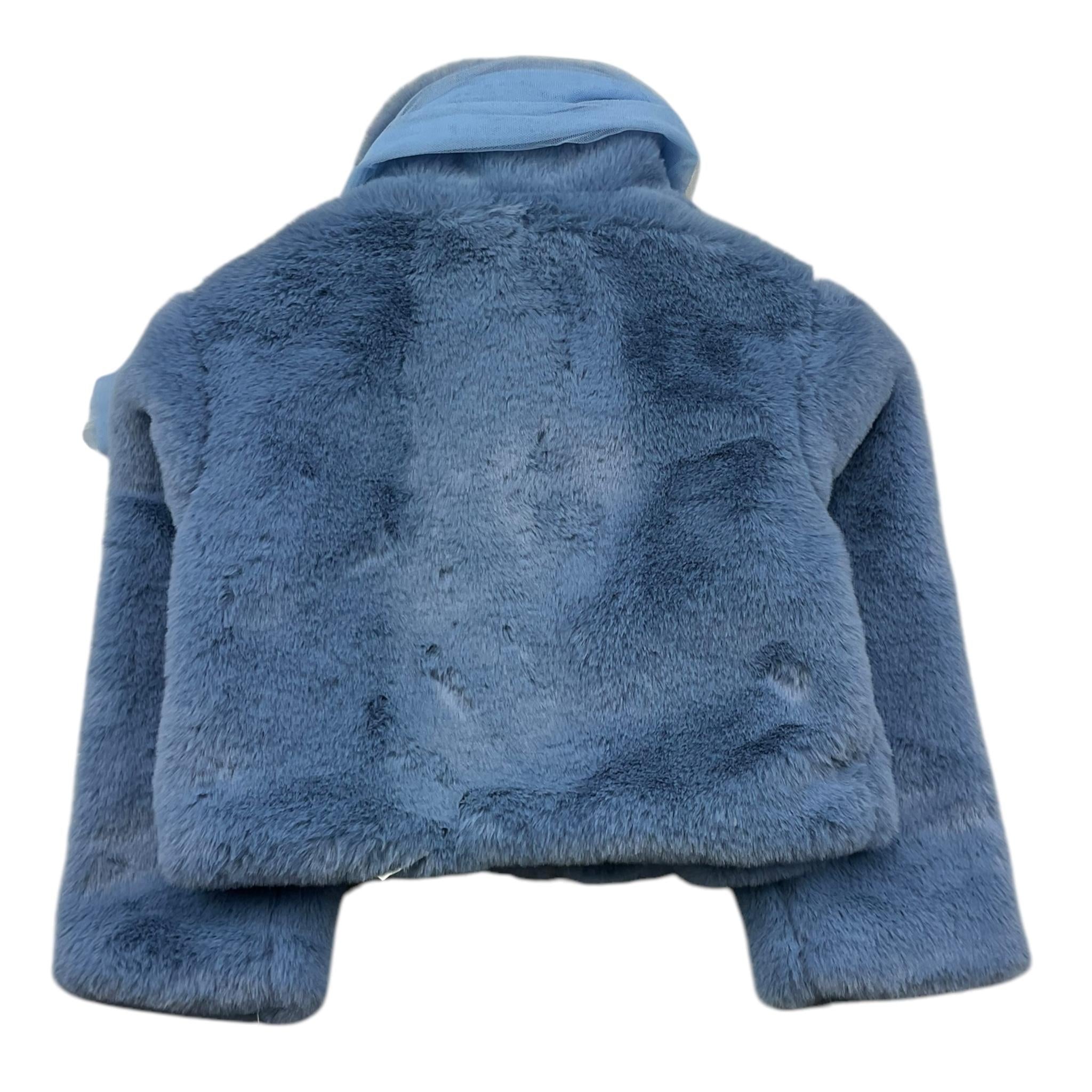 MISS GRANT pelliccia tinta unita con fiocco in tulle Azzurro per Bambina MG1202 AZZURRO MISS GRANT 