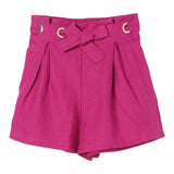Chloe' Solid Color Pants With Elastic Waist Magenta For Girls