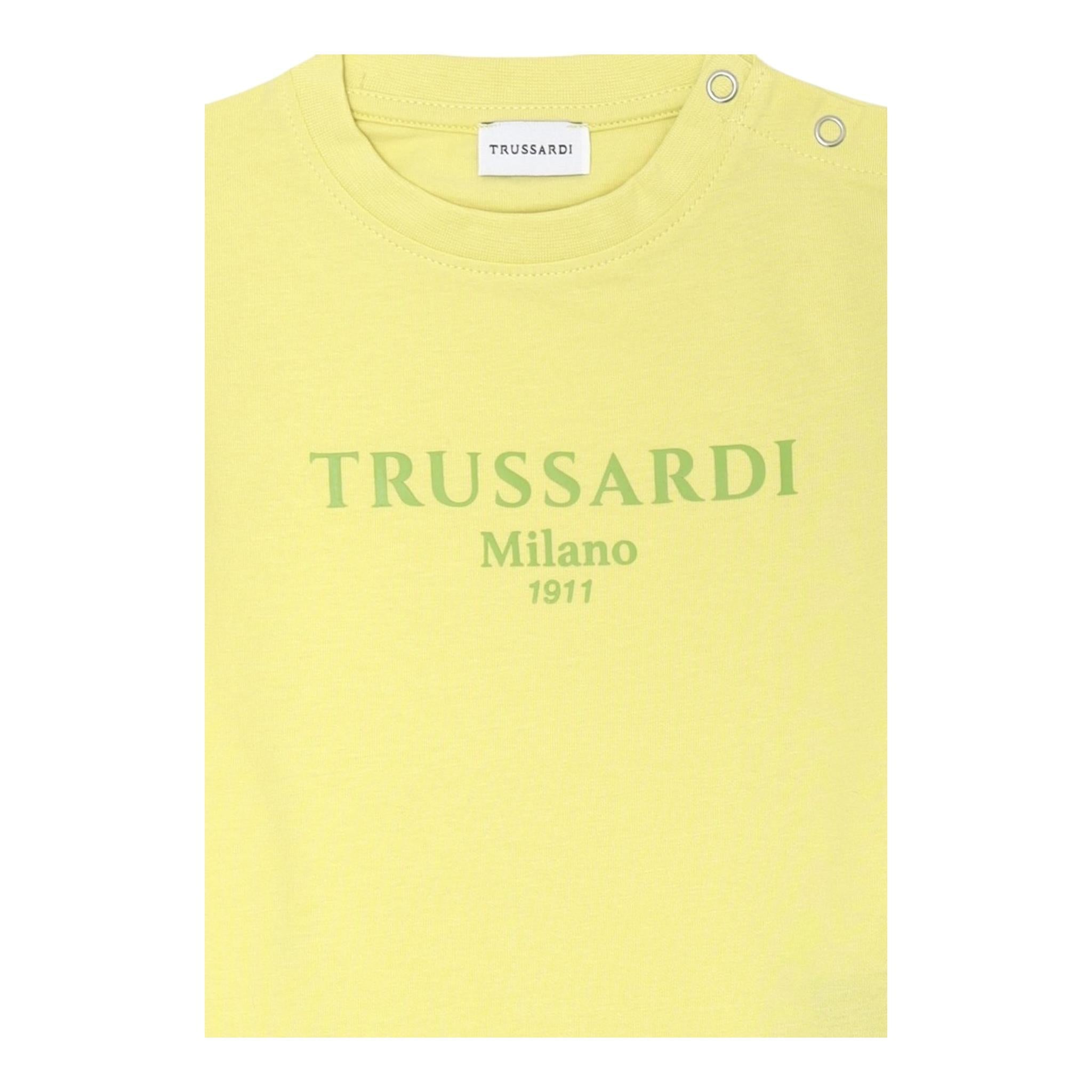 Trussardi T-Shirt Girocollo Tinta Unita con Stampa per Neonato TIP250111TS GIALLO TRUSSARDI 