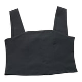 Janice Black Solid Color Strapless Top For Girls