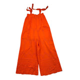 Mariuccia Palazzo Pants Solid Color Orange Sangallo Lace For Girls