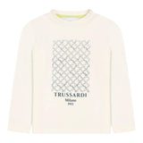 TRUSSARDI shirt girocollo tinta unita con stampa Bianco per Neonato TIA24O25TS BIANCO TRUSSARDI 