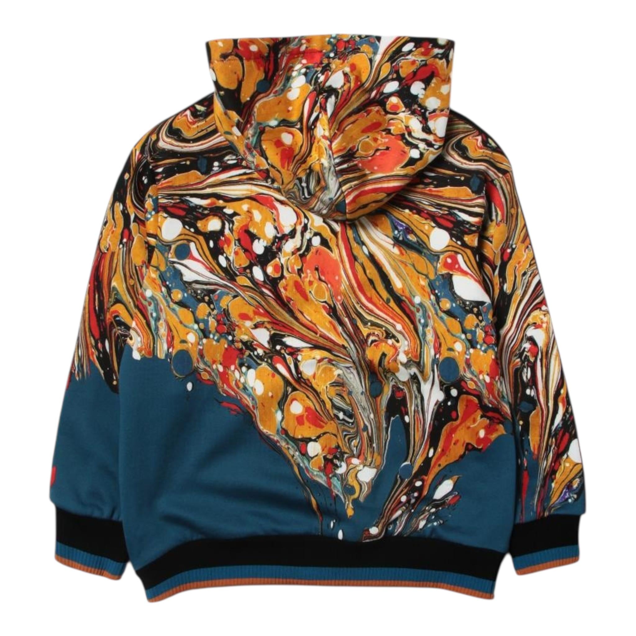 DOLCE & GABBANA felpa con zip e cappuccio stampa fantasia Multicolor per Neonato L1JWDA MULTICOLOR DOLCE & GABBANA 