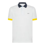 Sun68 Polo Mezza Manica Tinta Unita con Colletto In Contrasto per Bambino A34315 BIANCO SUN68 