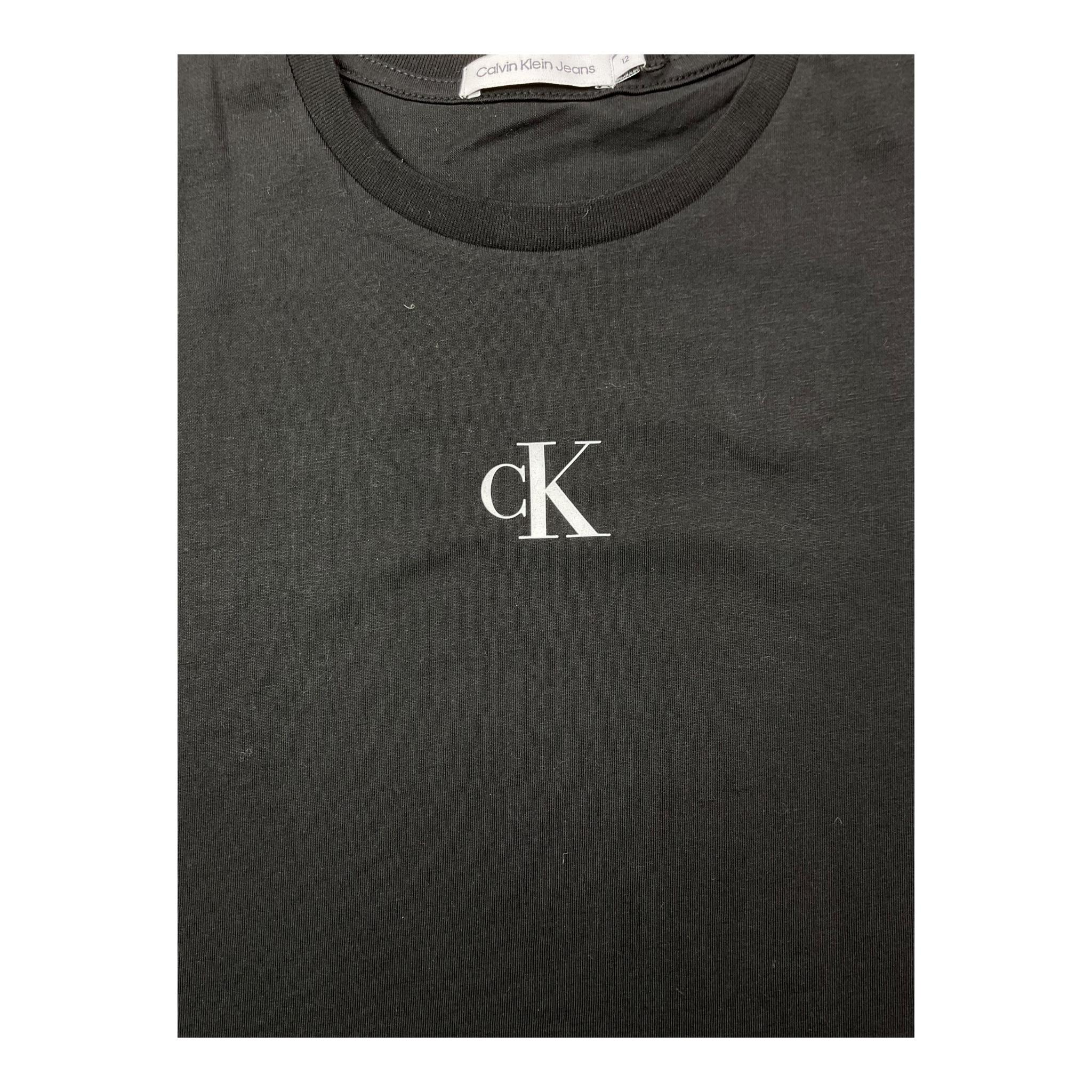 CALVIN KLEIN t-shirt girocollo tinta unita con stampa Nero per Bambina IG0IG02136 NERO CALVIN KLEIN 
