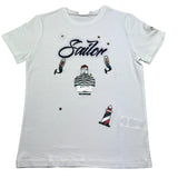 Monnalisa T-Shirt Girocollo Tinta Unita con Stampa per Bambino 253602 BIANCO MONNALISA 