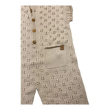 Wedoble Plain Beige Openwork Sleeveless Romper For Baby Girl