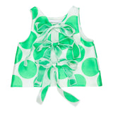Miss Grant Two-Tone White/Green Armhole Top For Girls