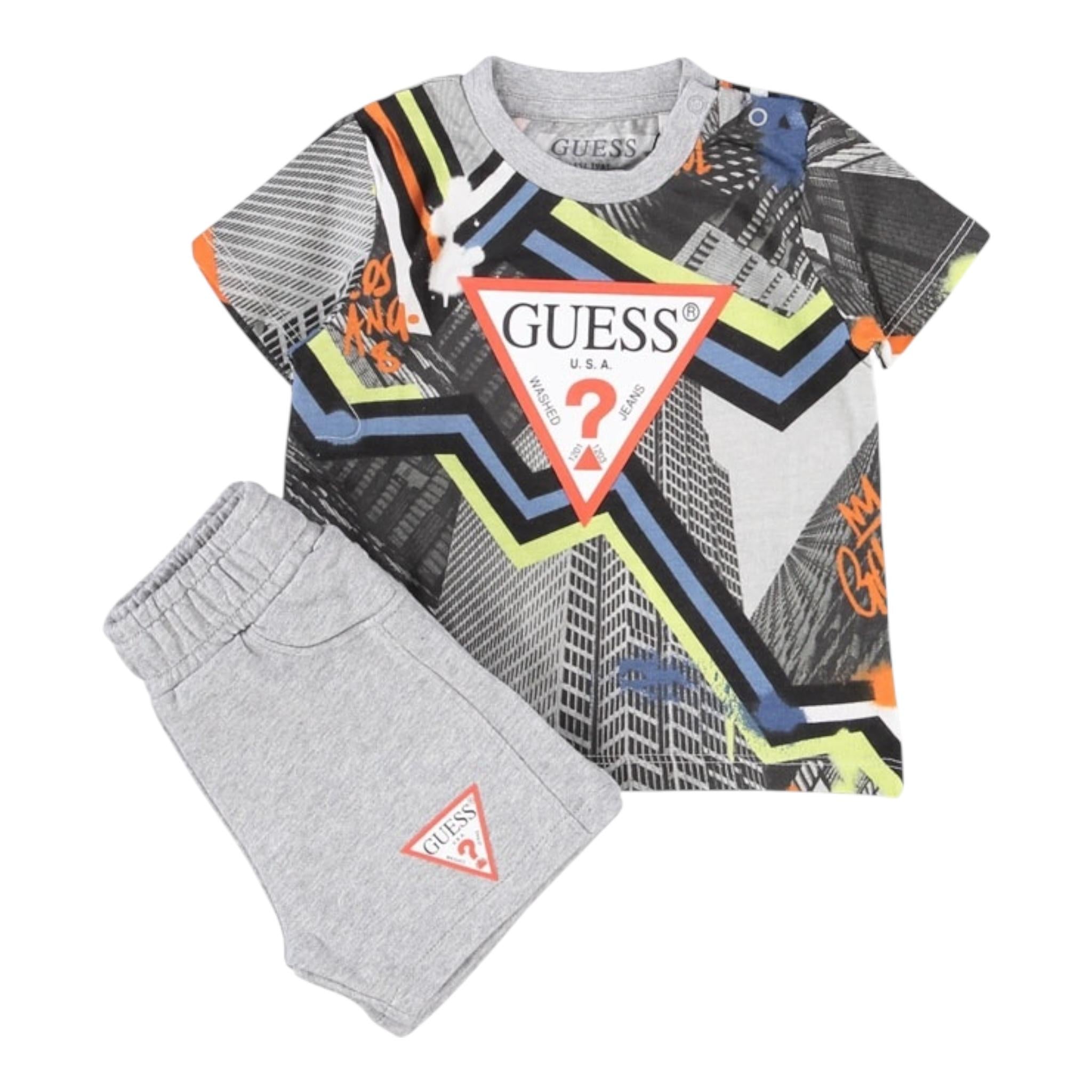 Guess Completo 2 Pezzi T-Shirt-Bermuda per Neonato I3RG00K8HM3X GRIGIO GUESS 