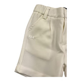 Daniele Alessandrini Solid Color Bermuda Shorts with Elastic Waist Cream for Newborns