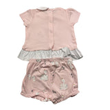 Chicco Complete 2 Piece T-Shirt-Panties Solid Color Pink For Newborn