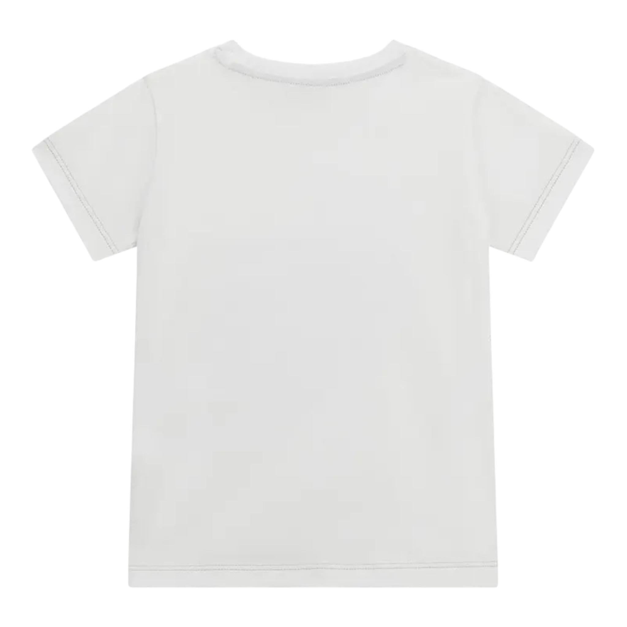 Guess T-Shirt Girocollo Tinta Unita con Stampa per Neonato N5RI27K8HM4 BIANCO GUESS 