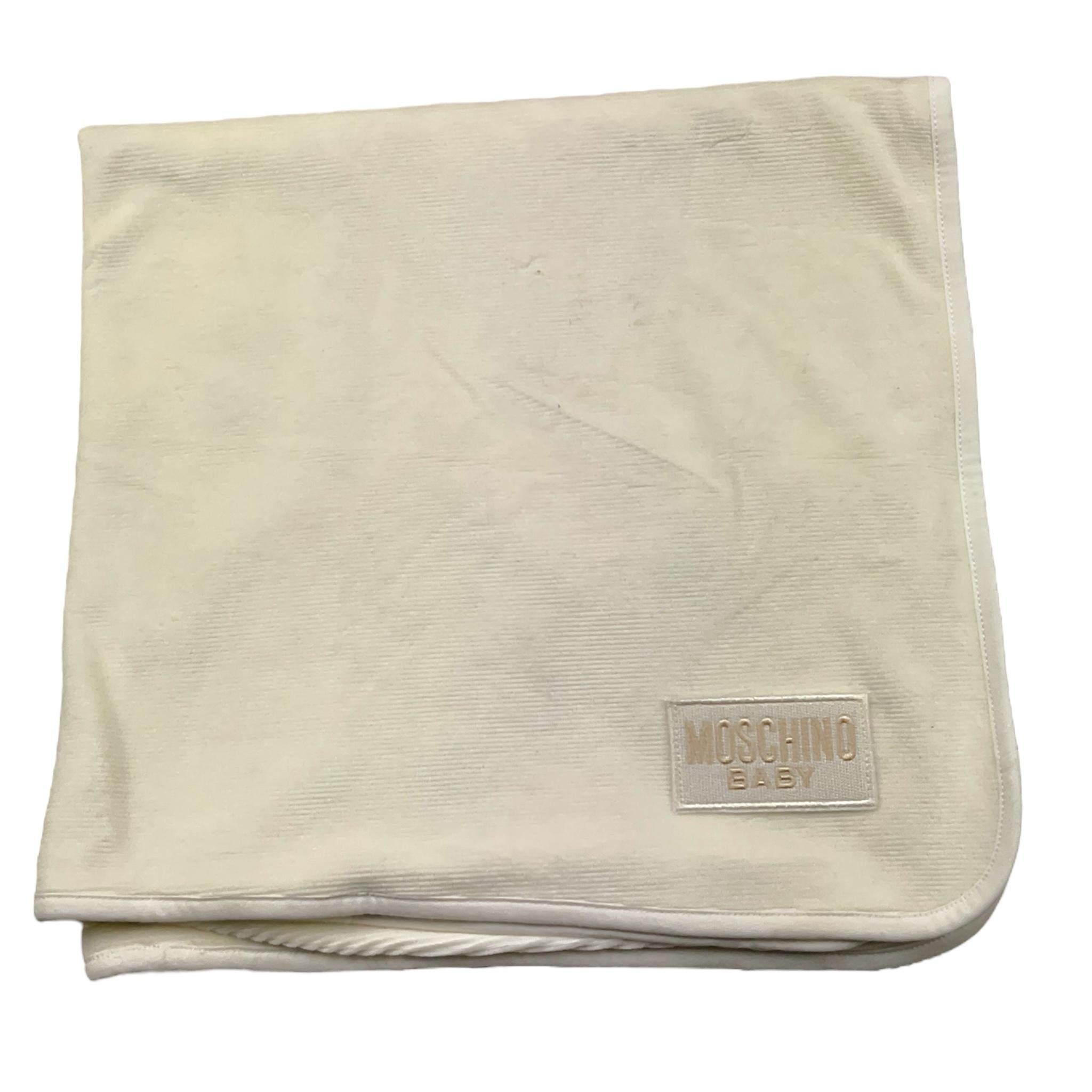 MOSCHINO coperta tinta unita con stampa Bianco per Neonato MPB00F BIANCO MOSCHINO 