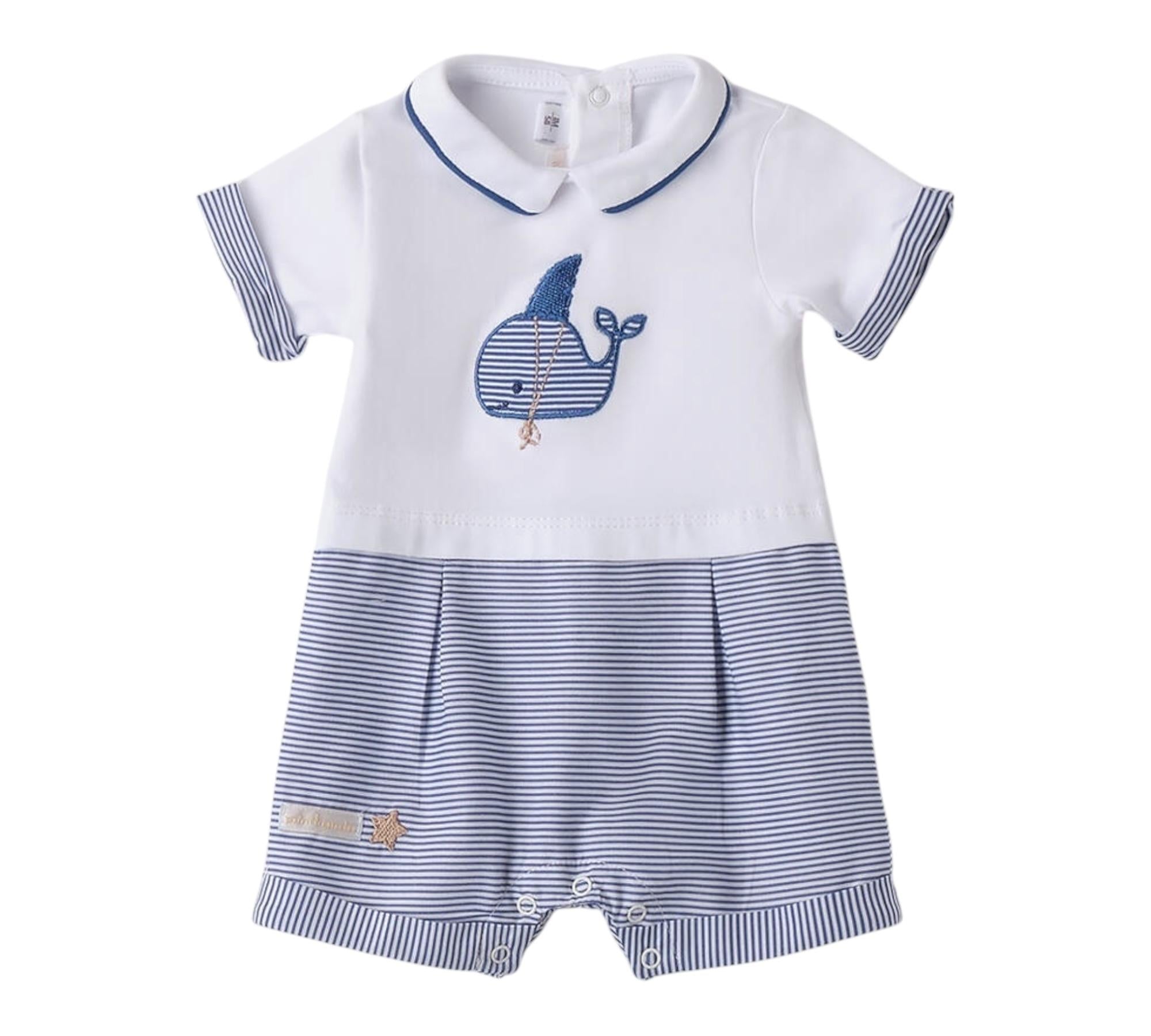 Minibanda Pagliaccetto Mezza Manica Bicolore per Neonato 3B688 BIANCO/BLU MINIBANDA 