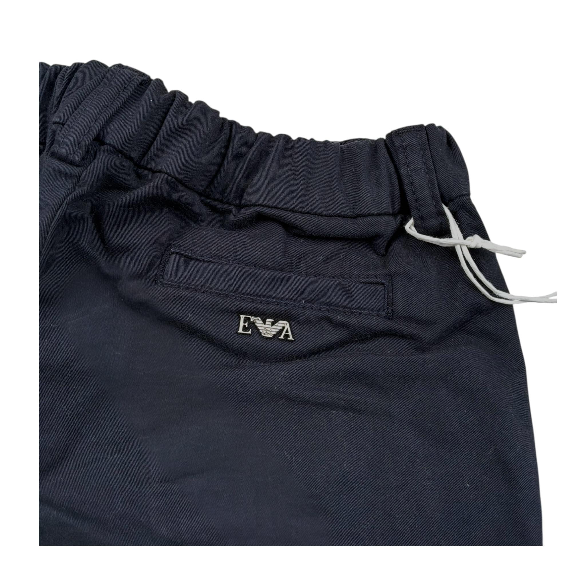 Emporio Armani Bermuda Tinta Unita con Elastico In Vita per Neonato 8NHS60 BLU EMPORIO ARMANI 