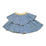 LIU JO gonna tinta unita con stampa in contrasto Azzurro per Bambina KF4050T4508J AZZURRO LIU JO 