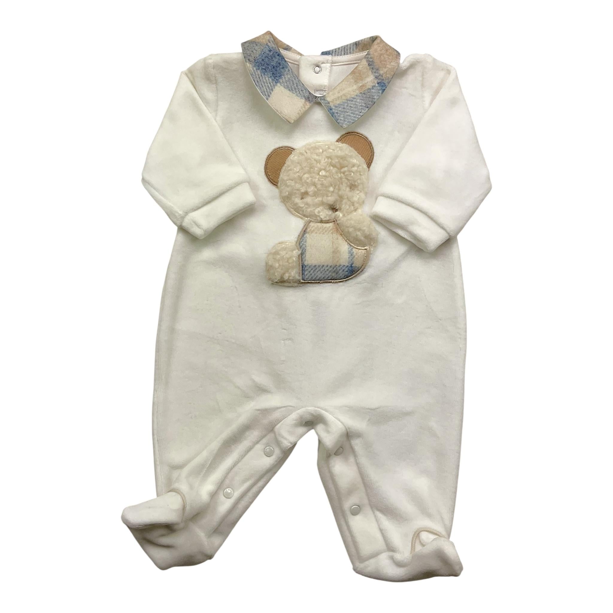 BARCELLINO tutina manica lunga in ciniglia Bianco per Neonato 105101X BIANCO BARCELLINO 