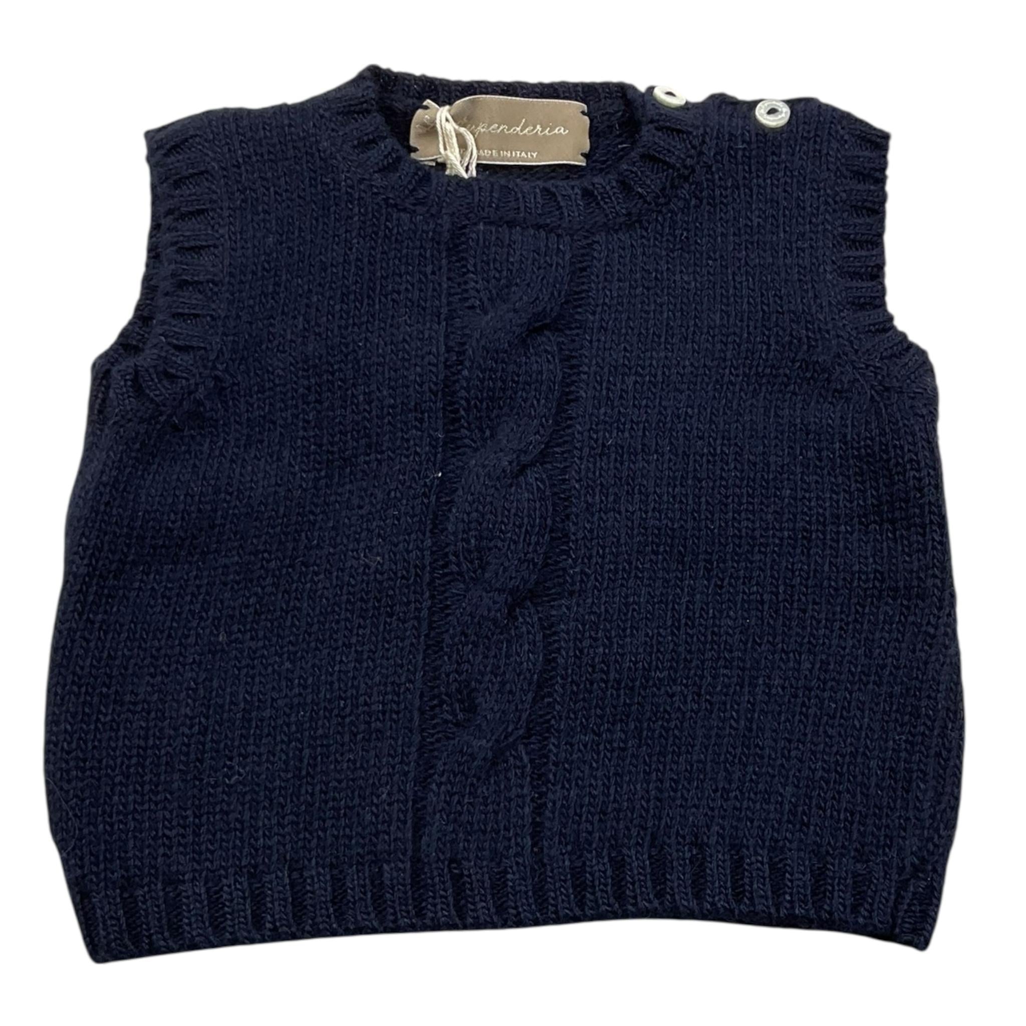 LA STUPENDERIA giet in maglia tinta unita Blu per Neonato VCGL01 BLU LA STUPENDERIA 