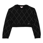 LIU JO maglia girocollo tinta unita cn brillantini Nero per Bambina GF4137X NERO LIU JO 