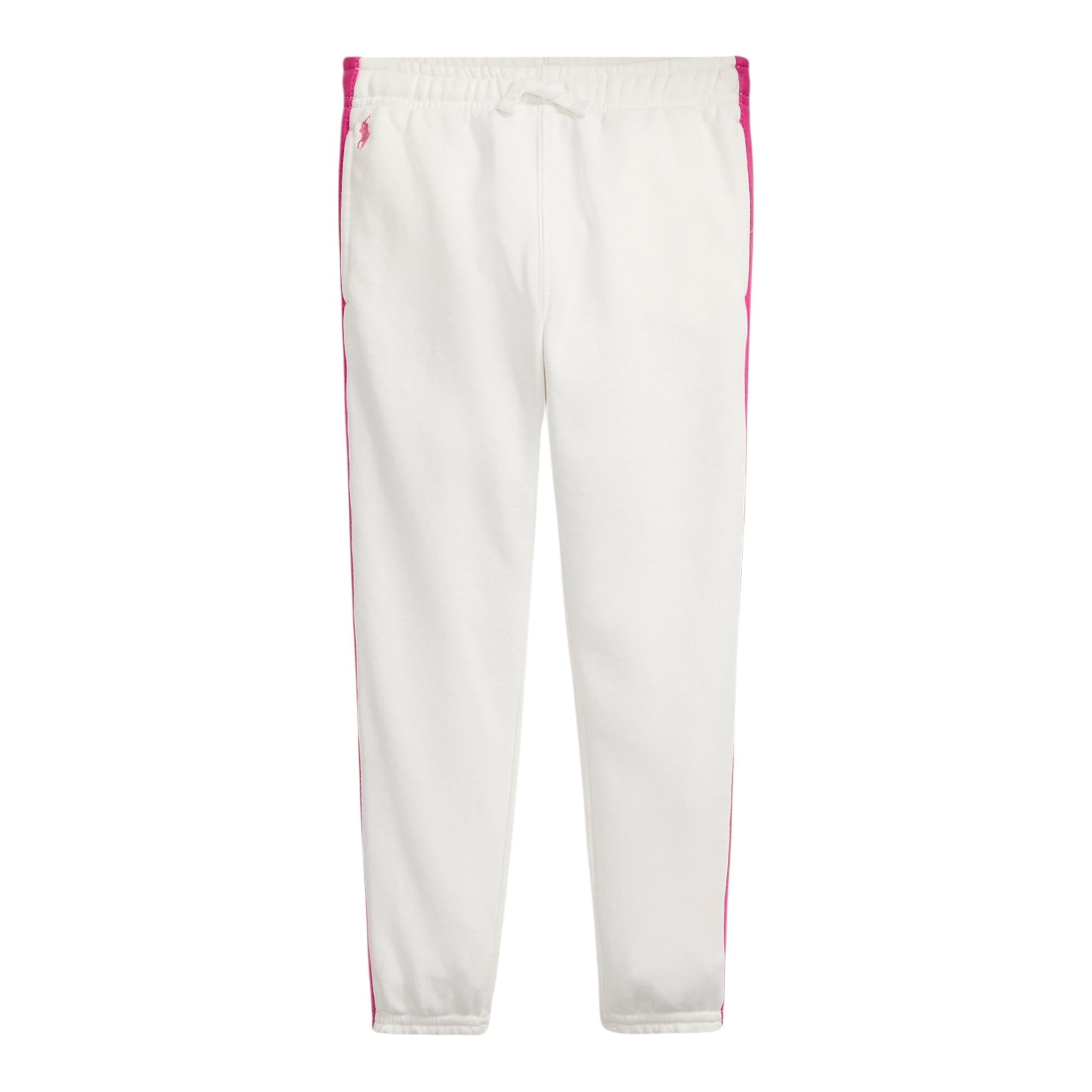 Ralph Lauren Pantalone Tuta Tinta Unita con Profili In Contrasto per Neonata 312957361001 BIANCO RALPH LAUREN 