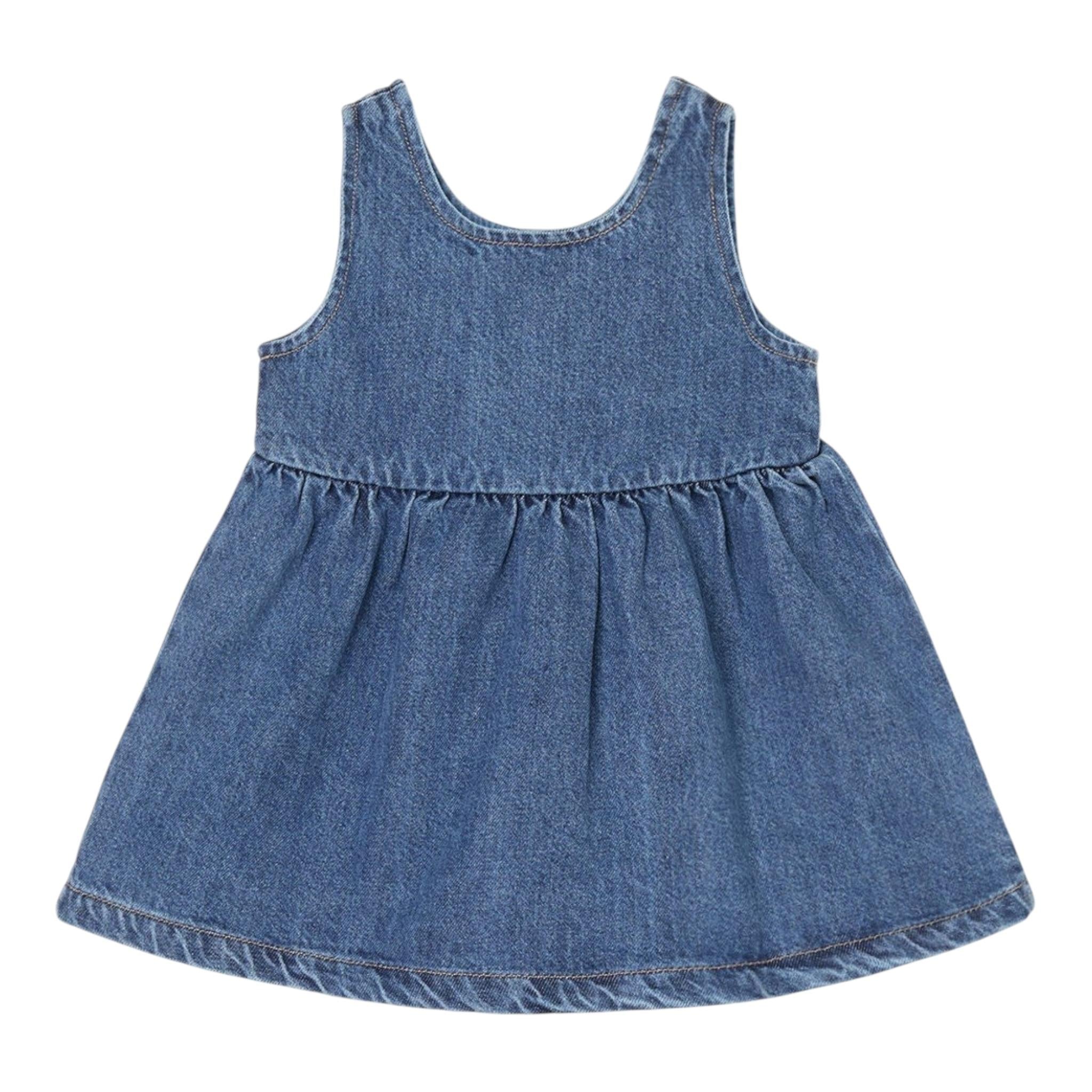 PLAY UP abito in denim tinta unita con bottoni Azzurro per Bambina PA022AP11457J AZZURRO PLAY UP 