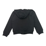 Zu+Elements Solid Color Printed Zip Up Hoodie Black For Boys