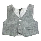 JO Milano Solid Color Vest With Buttons Gray For Newborn