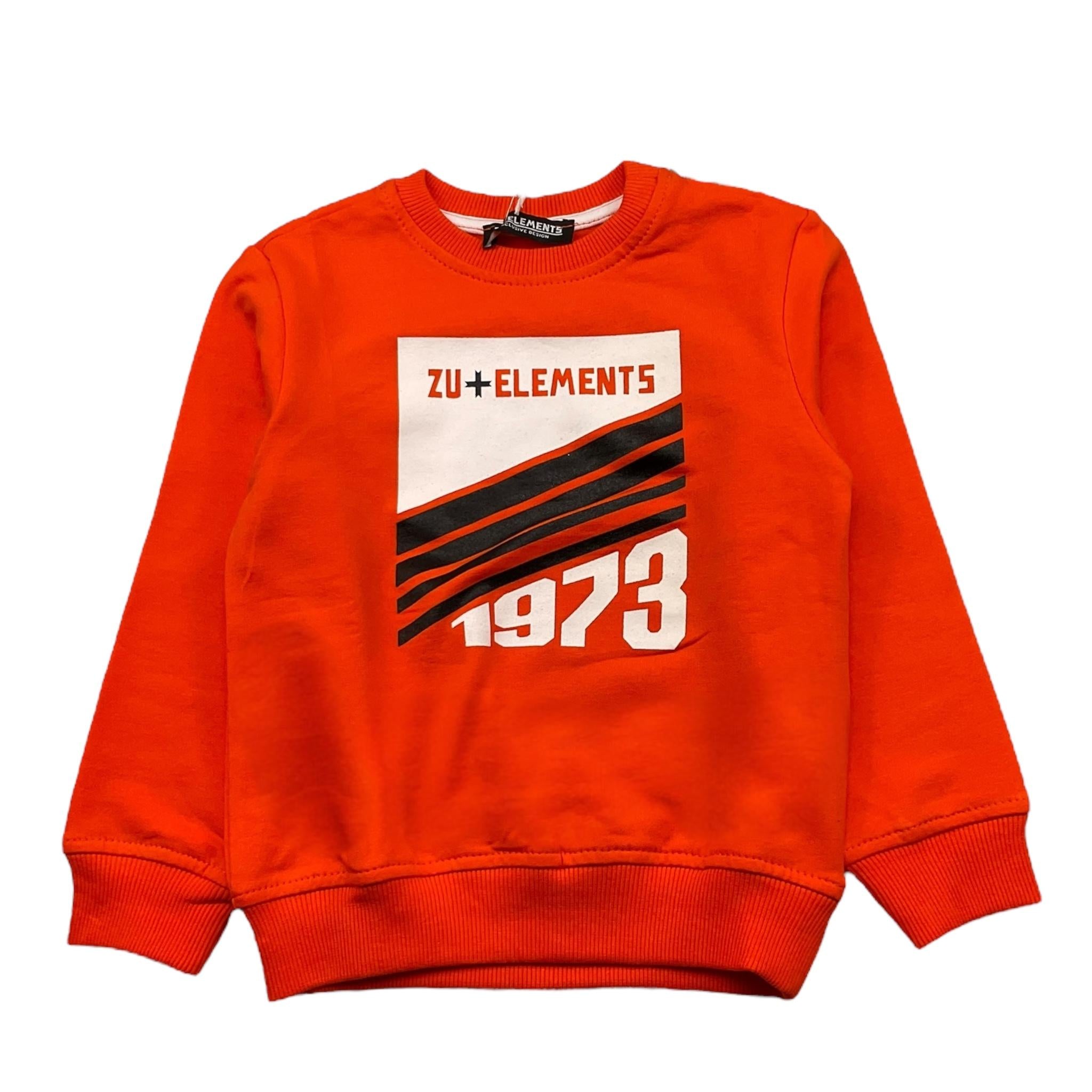 ZU+ELEMENTS felpa girocollo tinta unita con stampa Arancione per Bambino ZU263 ARANCIONE ZU+ELEMENTS 