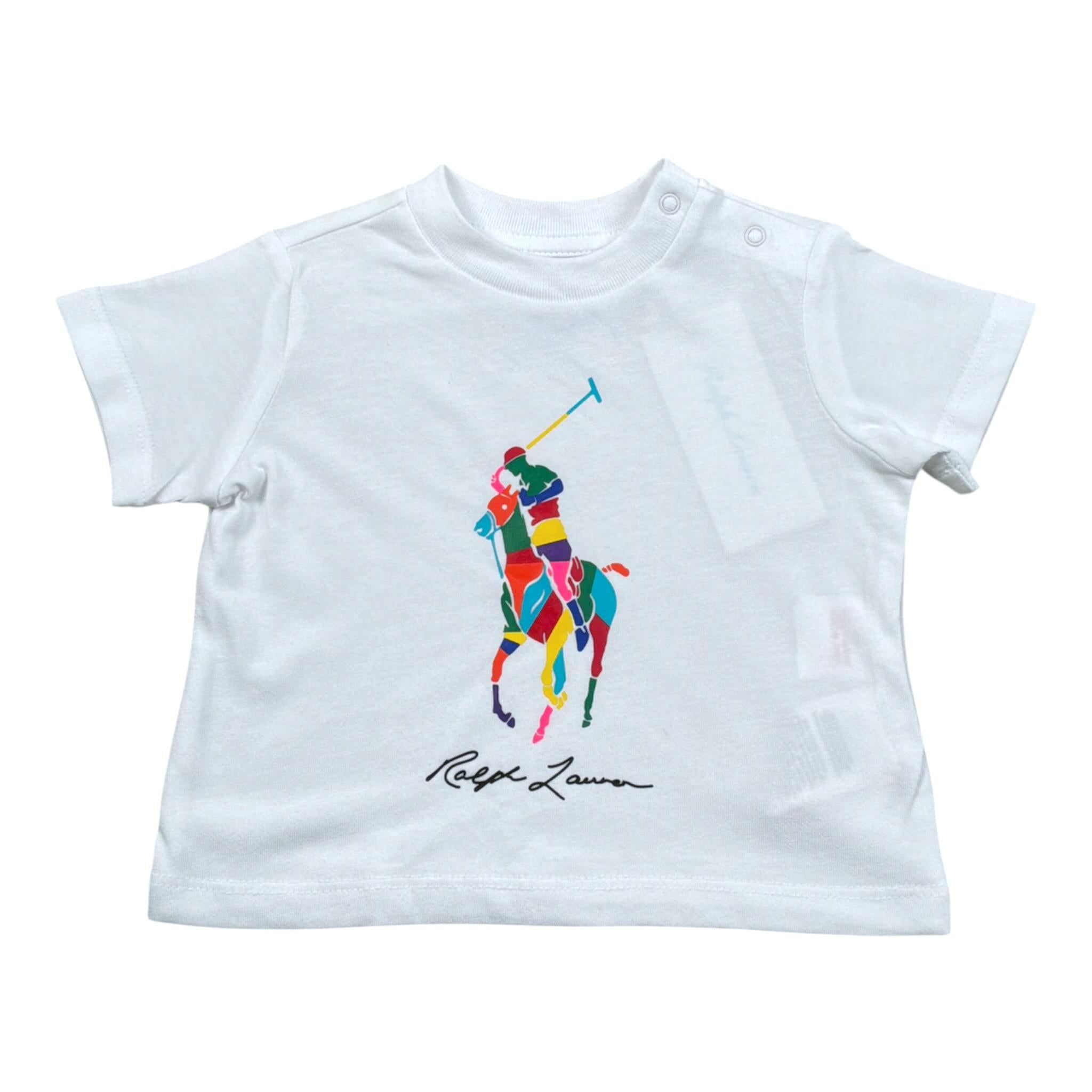 Ralph Lauren T-Shirt tinta unita con Logo Bianco per Neonato 320936473001 BIANCO RALPH LAUREN 