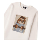 SARABANDA shirt girocollo tinta unita con stampa in contrasto Panna per Bambino 0A146 PANNA SARABANDA 