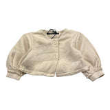 Aventiquattrore Solid Color Cardigan with Puff Sleeve Beige for Baby Girl