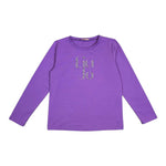 LIU JO shirt girocollo tinta unita con stampa e applicazioni Viola per Bambina GF4093 VIOLA LIU JO 