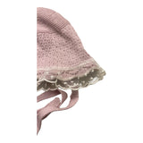 Paz Rodriguez Solid Color Hat With Pink Embroidery For Baby Girl