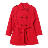 Max&amp;Co. Solid Color Trench Coat With Red Buttons For Girls