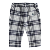 MINI BANDA pantalone fantasia scozzese con elastico in vita Blu per Neonato 35646X BLU MINI BANDA 