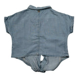 Please Camicia Mezza Manica Tinta Unita per Neonata CC85010G71 AZZURRO PLEASE 