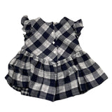Le Coconne Blue Checked Pattern Half Sleeve Shirt For Baby Girl