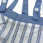 Manuel & Frank Salopette Tinta Unita con Fantasia A Righe per Neonato MF2407I BIANCO/AZZURRO MANUEL & FRANK 