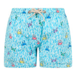 Saint Barth Costume Tinta Unita con Stampe Granchio per Neonato COMFORTLIGHTN AZZURRO SAINT BARTH 
