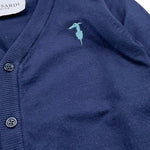 TRUSSARDI cardigan tinta unita con logo Blu per Bambino TBA25010CD BLU TRUSSARDI 