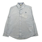 U.S. Polo Assn Camicia Manica Lunga Tinta Unita con Logo per Bambino US41504004 AZZURRO U.S. POLO ASSN 