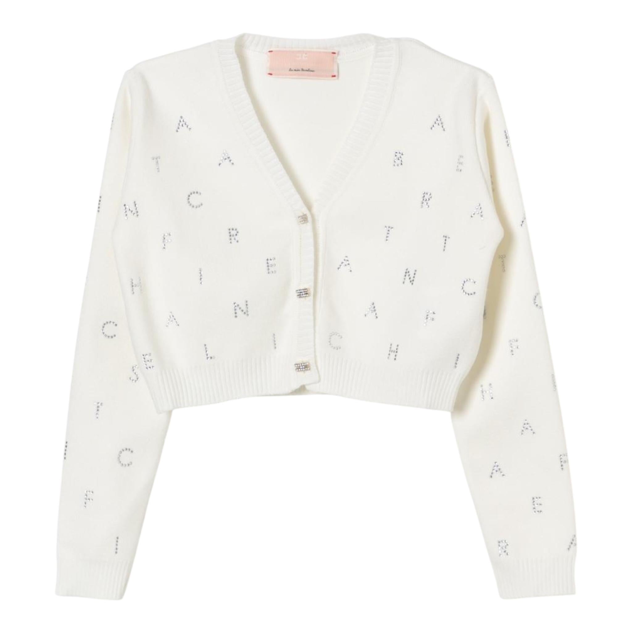 ELISABETTA FRANCHI cardigan tinta unita cn brillantini Panna per Bambina EFMA134 PANNA ELISABETTA FRANCHI 
