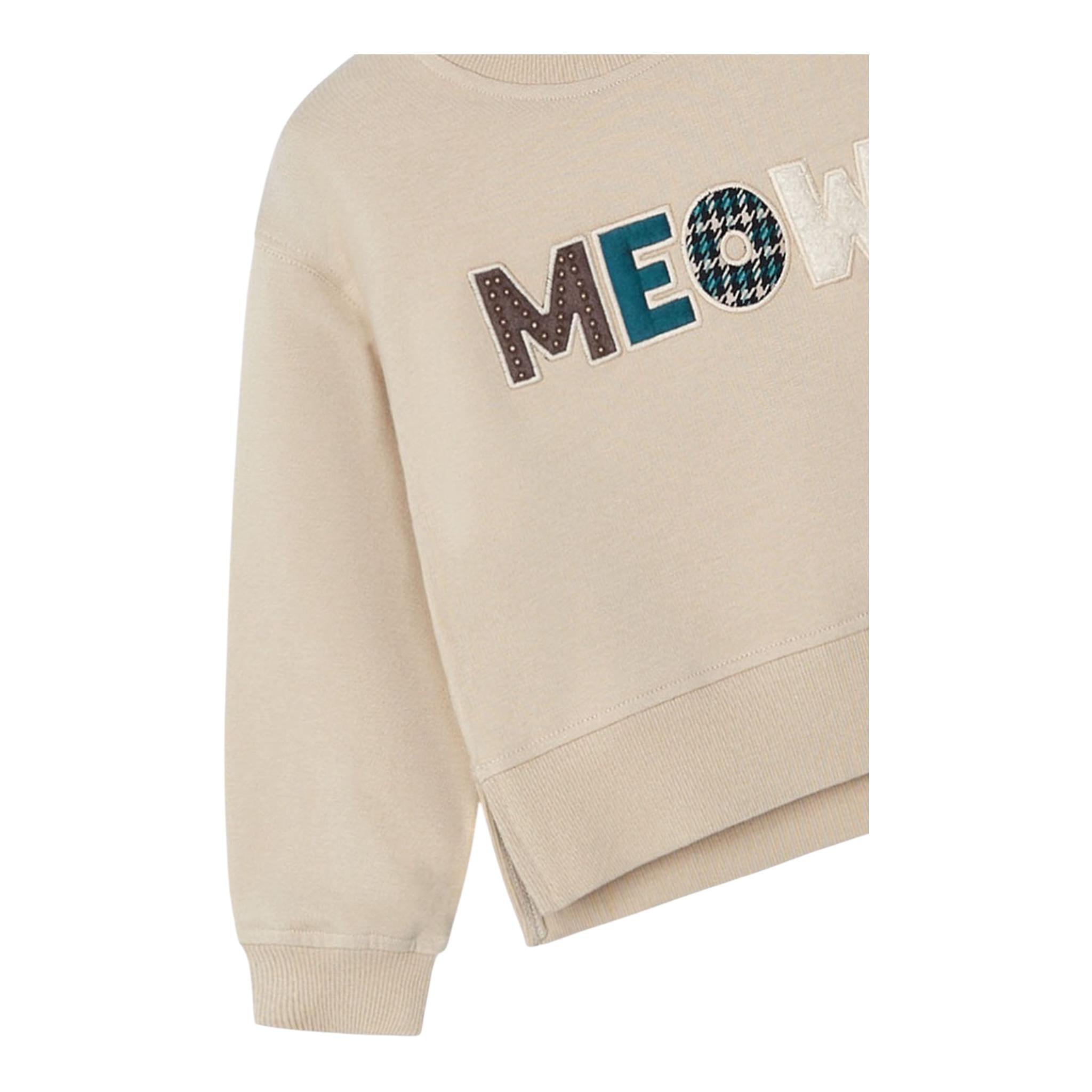 MAYORAL felpa girocollo tinta unita con stampa Beige per Neonata 4482 BEIGE MAYORAL 