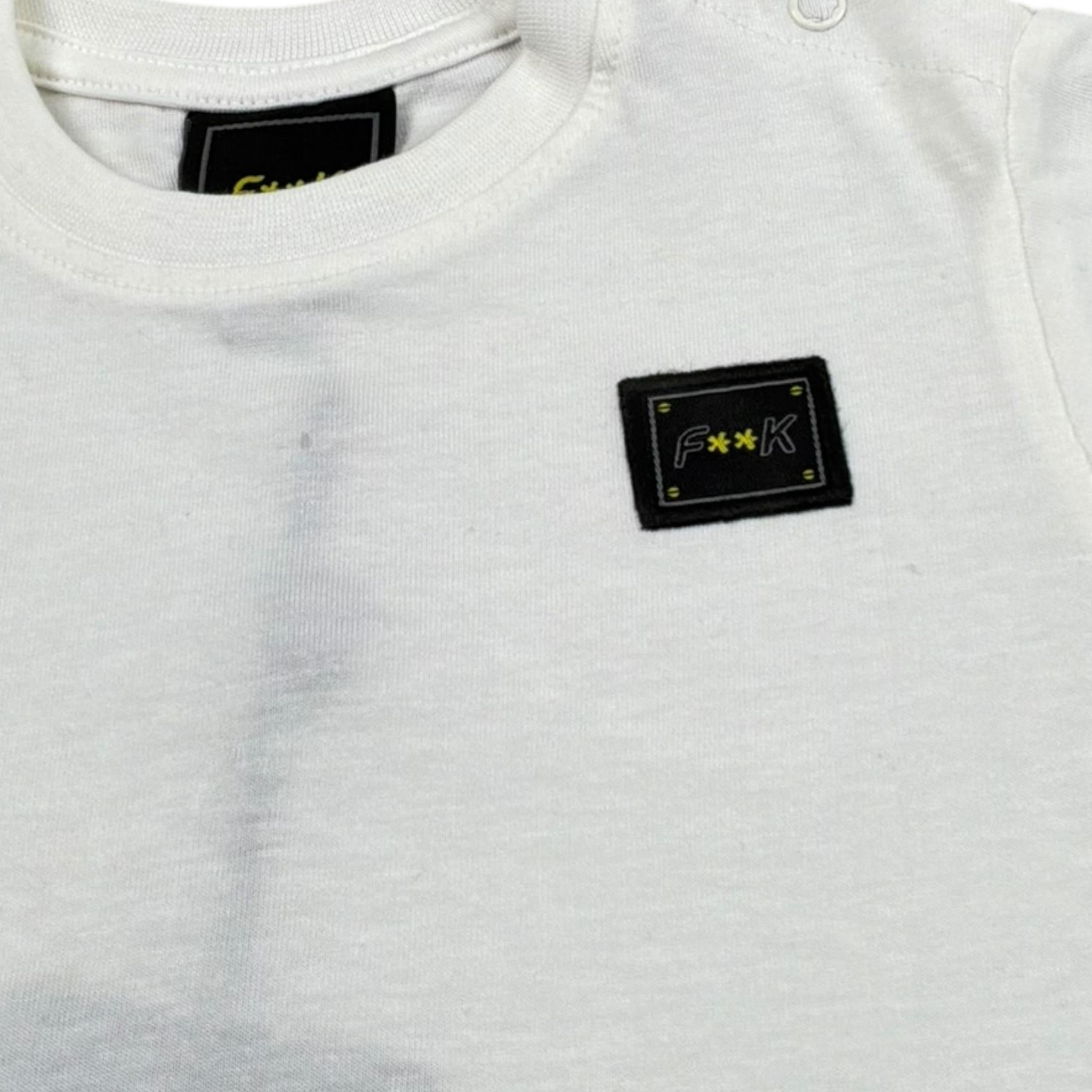 F**K T-Shirt Girocollo Tinta Unita con Stampa per Bambino FJ2450038WH BIANCO F**K 
