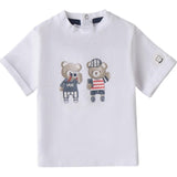 Minibanda T-Shirt Girocollo Tinta Unita con Stampa per Neonato 3B613 BIANCO MINIBANDA 