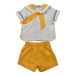 La Stupenderia Completo 2 Pezzi Camicia-Bermuda Bicolore per Neonato TBCT51 GIALLO/BEIGE LA STUPENDERIA 