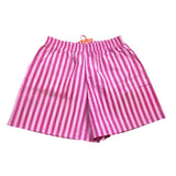 Max&amp;Co. Solid Color Shorts With Striped Pattern And Elastic Waistband Pink For Girls