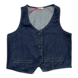 Liu Jo Solid Blue Denim Vest For Girls