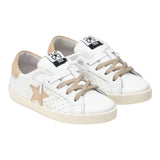 2Star Sneakers Solid Color With Laces White For Kids
